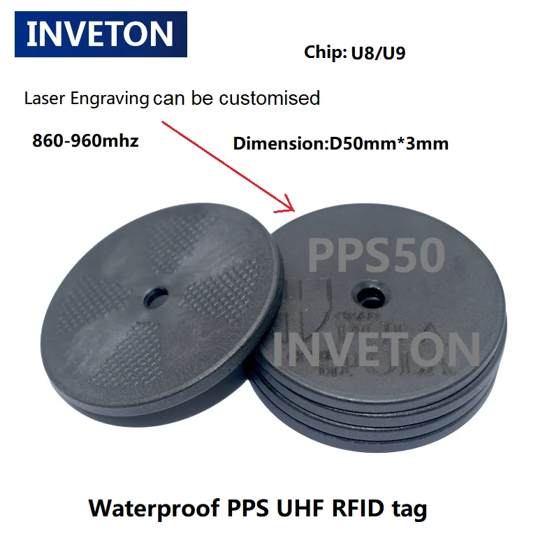 Ÿ  PPS RFID Ŭ ±,    UHF ±,  50mm, 860-960mhz, Epc Gen2